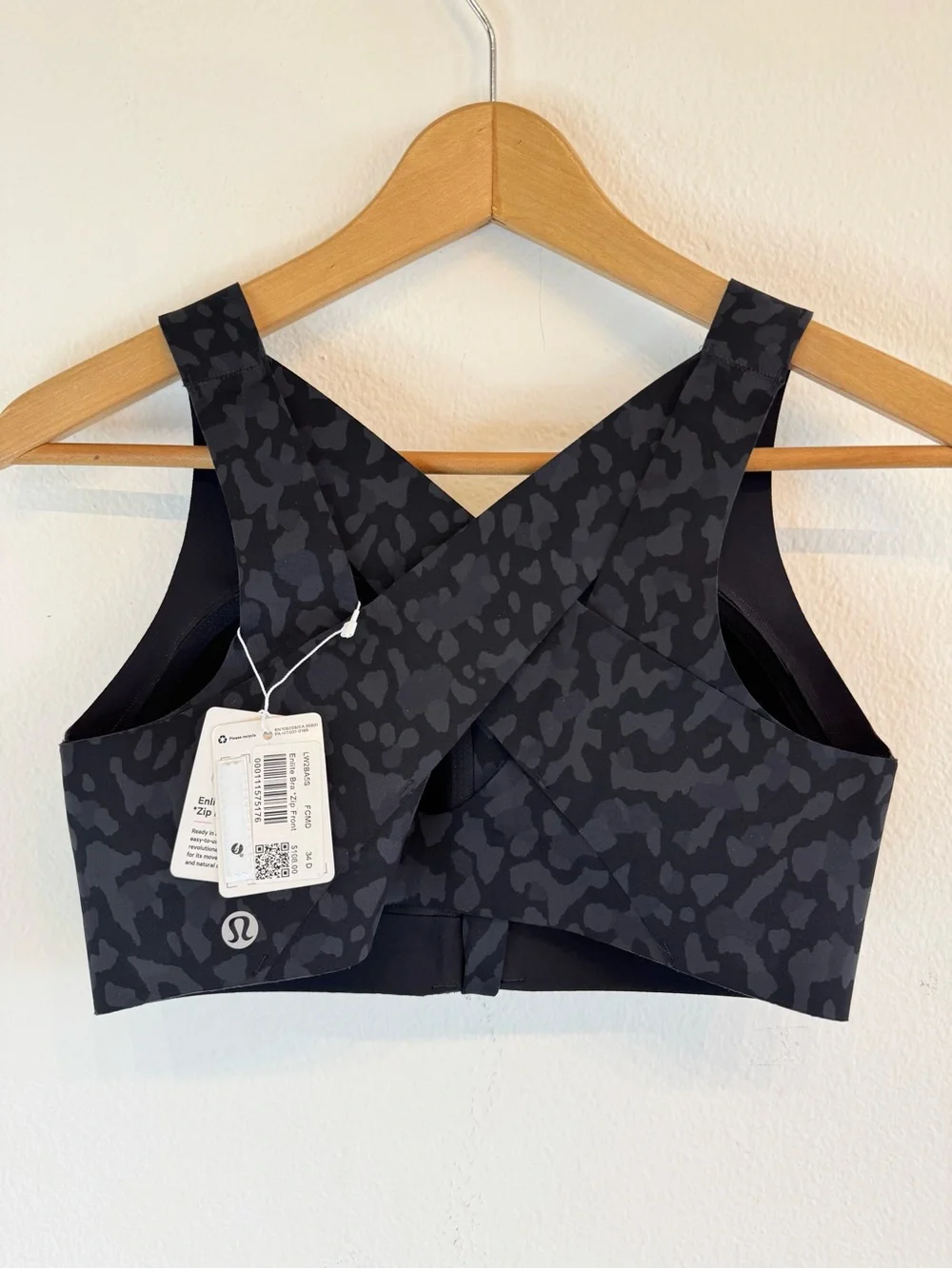 Lululemon Enlite Bra Zip Front Camo High Support 34D